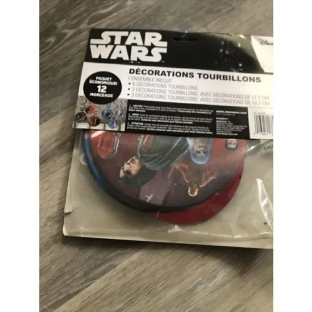 Disney Star Wars The  Last Jedi Swirl Decorations 12 Pieces.